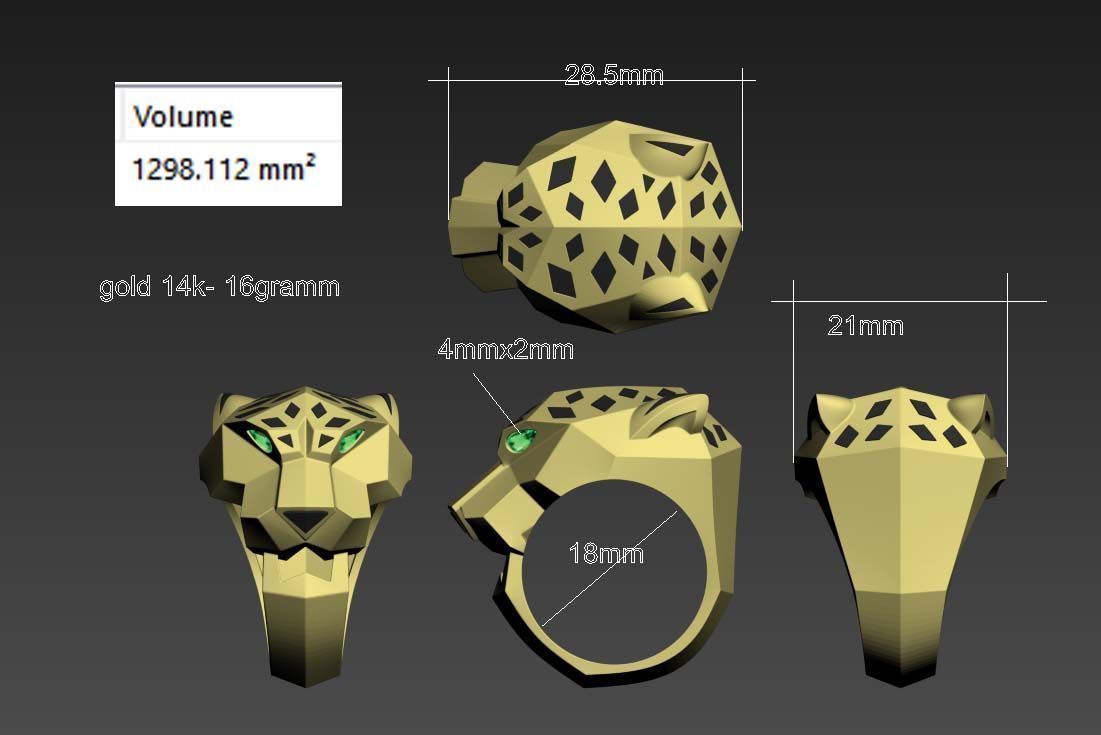 ring gold 3D print model_26