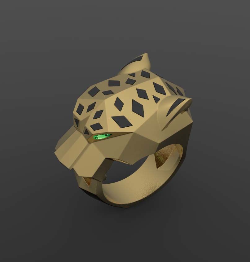 ring gold 3D print model_40