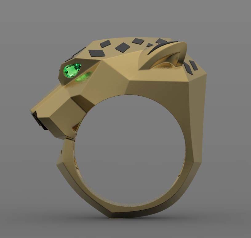 ring gold 3D print model_12