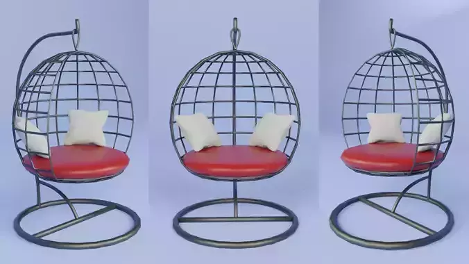 Low Poly Garden Patio Swing Chair 
