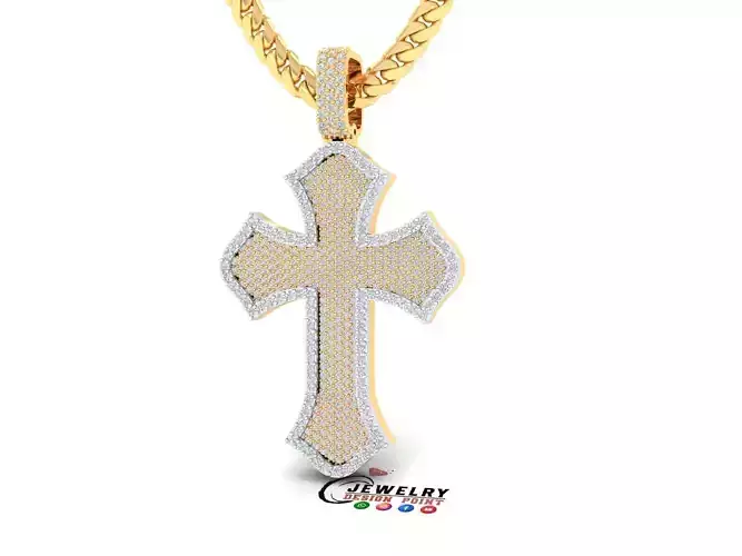 Custome Catholic Cross Diamond Pendant - Christian Necklace 