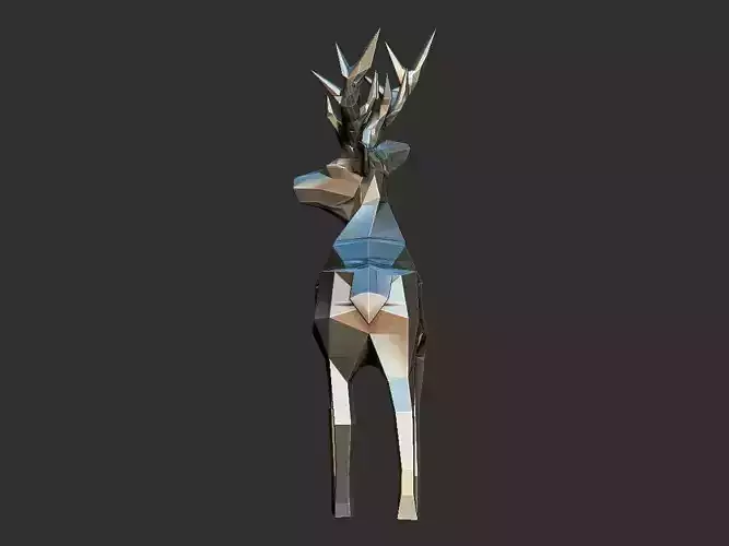 Deer low poly polygonal