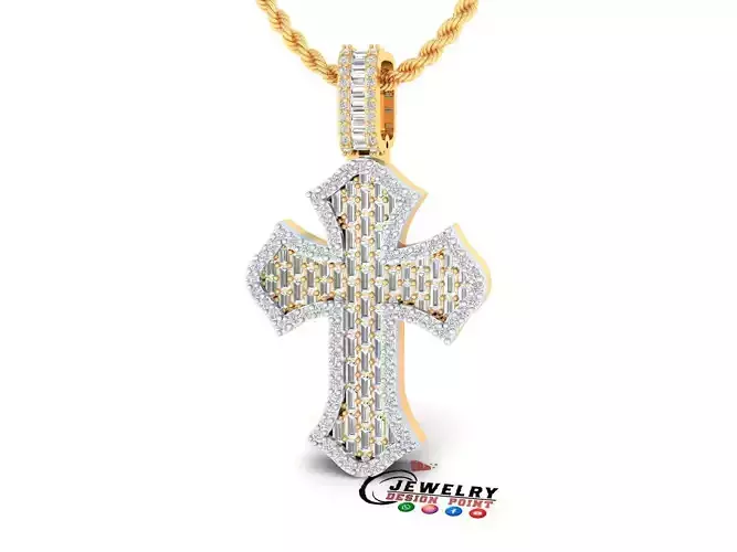 Custome Catholic Cross Diamond Pendant - Christian Necklace