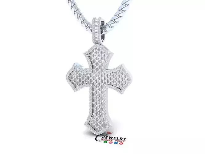 Custome Catholic Cross Diamond Pendant - Christian Necklace