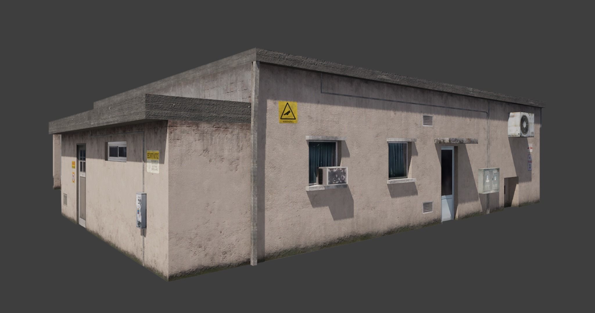 Building shop City Village Work Street Low-poly 3D model Low-poly 3D model_3