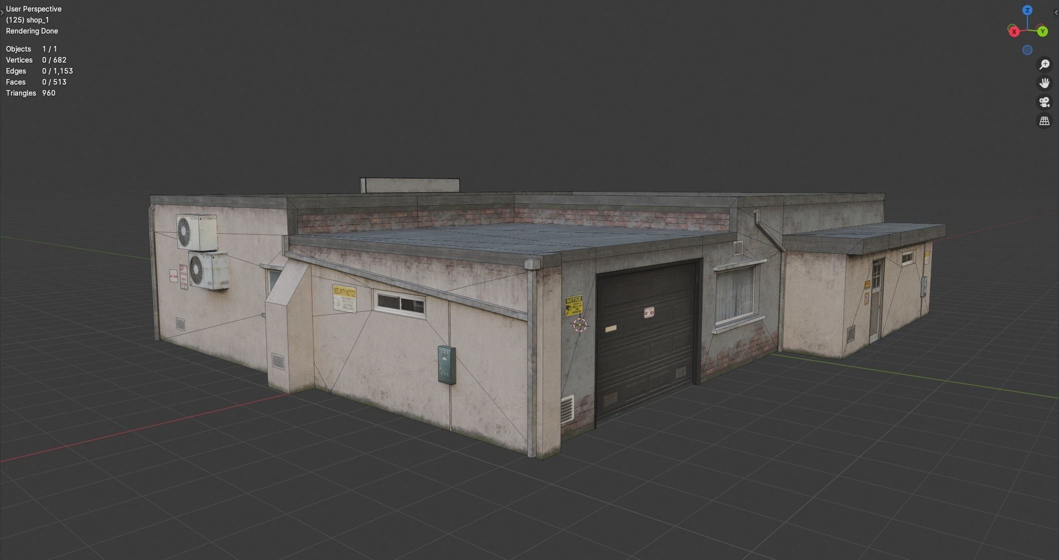 Building shop City Village Work Street Low-poly 3D model Low-poly 3D model_5