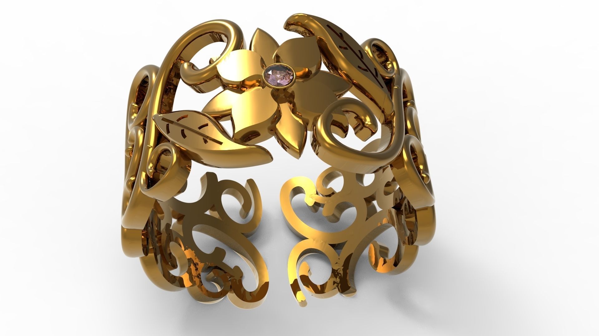 ring folwer 3D print model_8