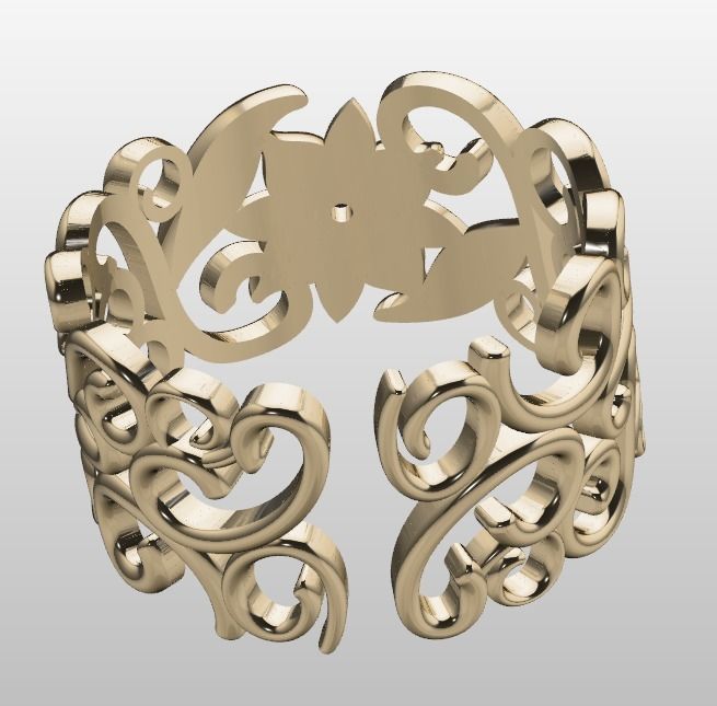 ring folwer 3D print model_9