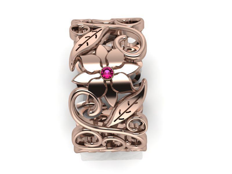 ring folwer 3D print model_10