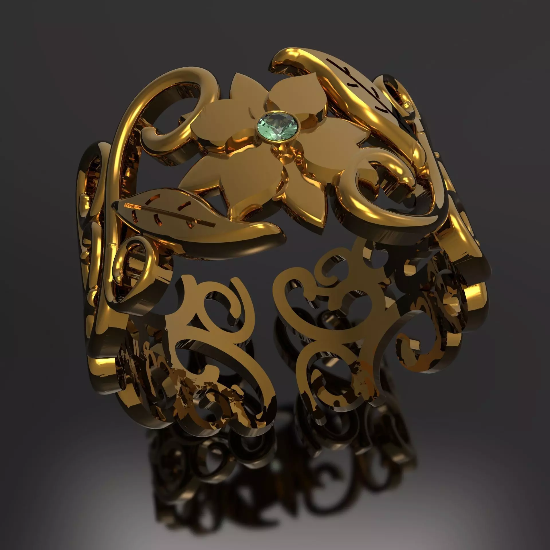 ring folwer 3D print model_0