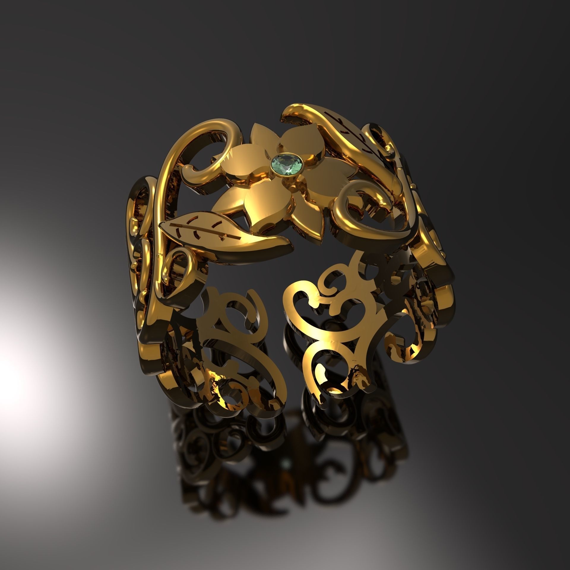 ring folwer 3D print model_1