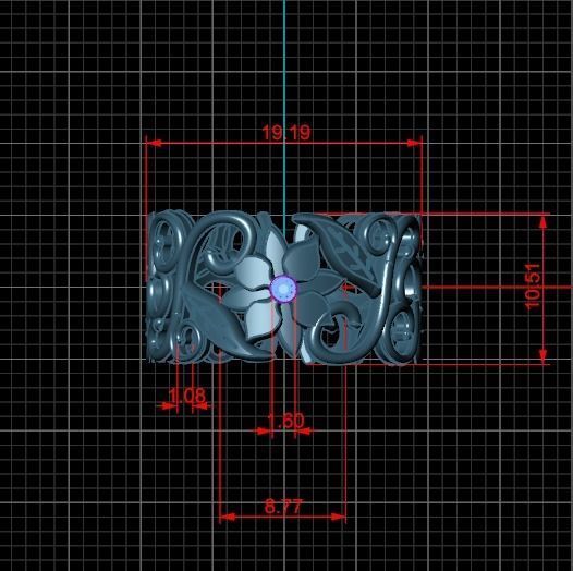 ring folwer 3D print model_14