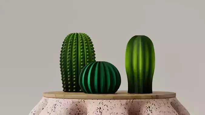 SET DE CACTUS DECORATIVOS - ESCULTURAS