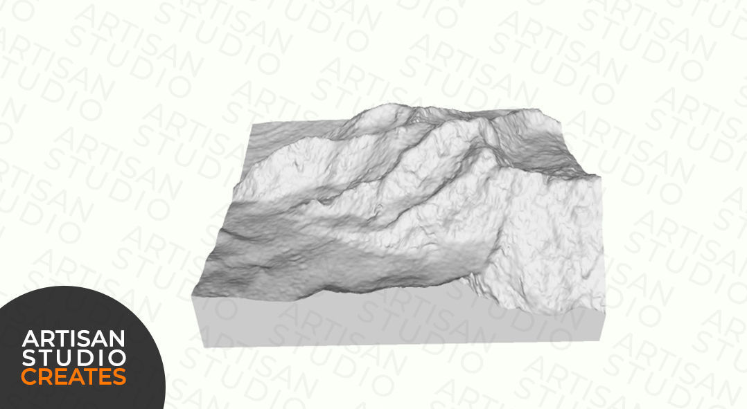 Baltoro Kangri STL File 3D Topographic Model 3D print model_1