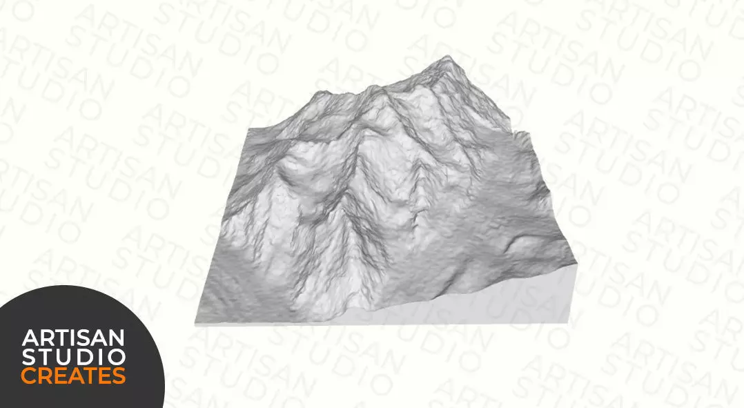 Baltoro Kangri STL File 3D Topographic Model 3D print model_0