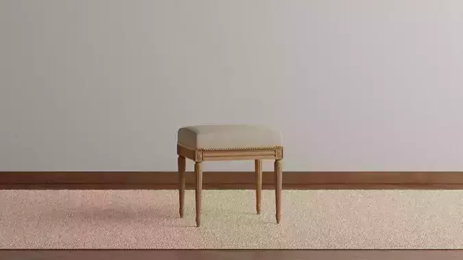 Provincial Vintage Upholstered Ottoman