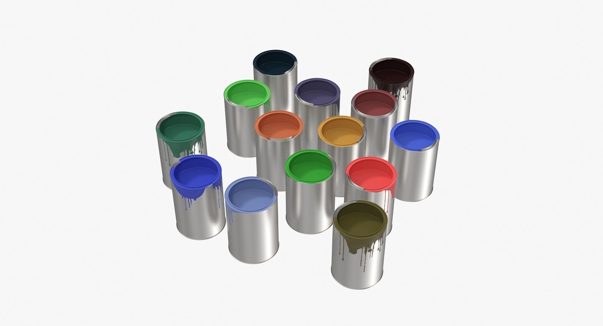Paint Cans Low-poly 3D model_12