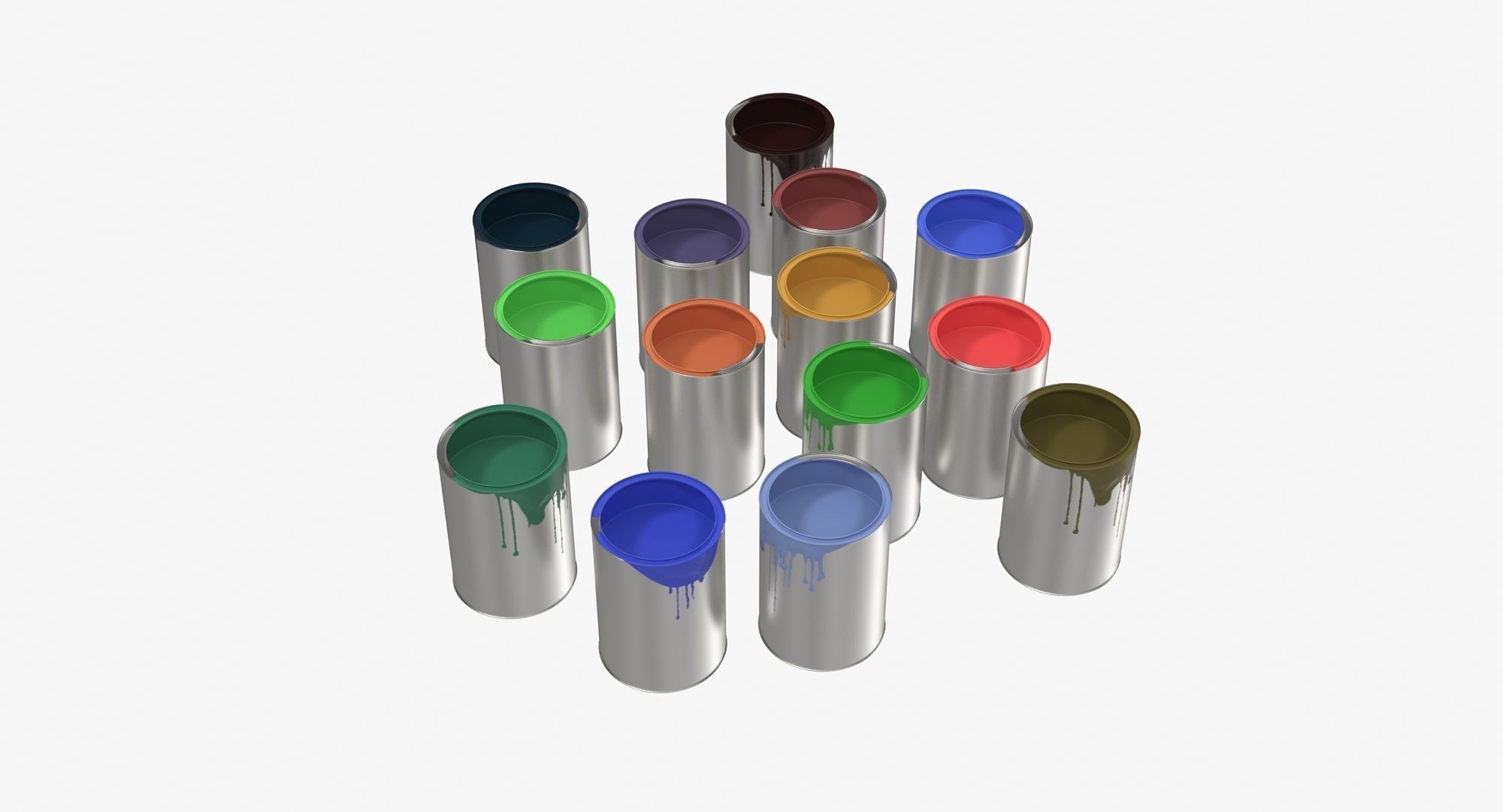 Paint Cans Low-poly 3D model_13