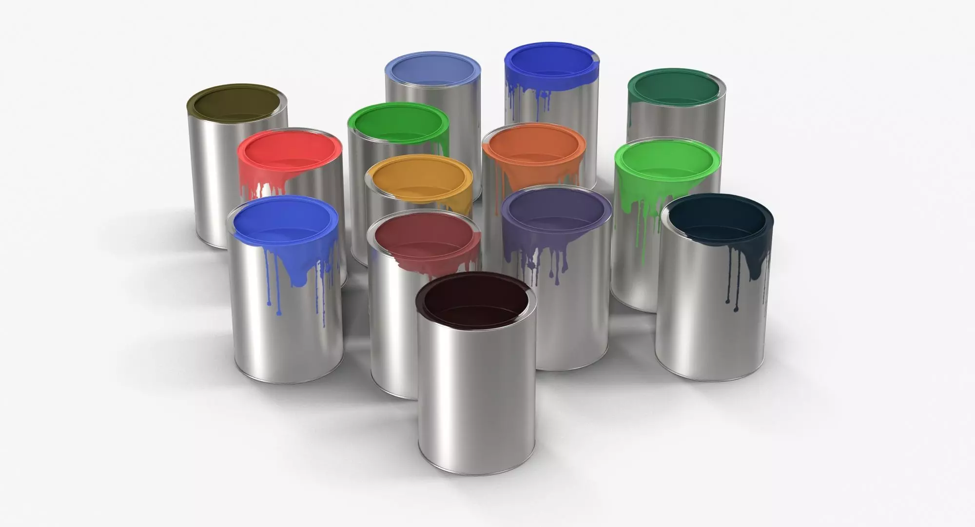 Paint Cans Low-poly 3D model_0