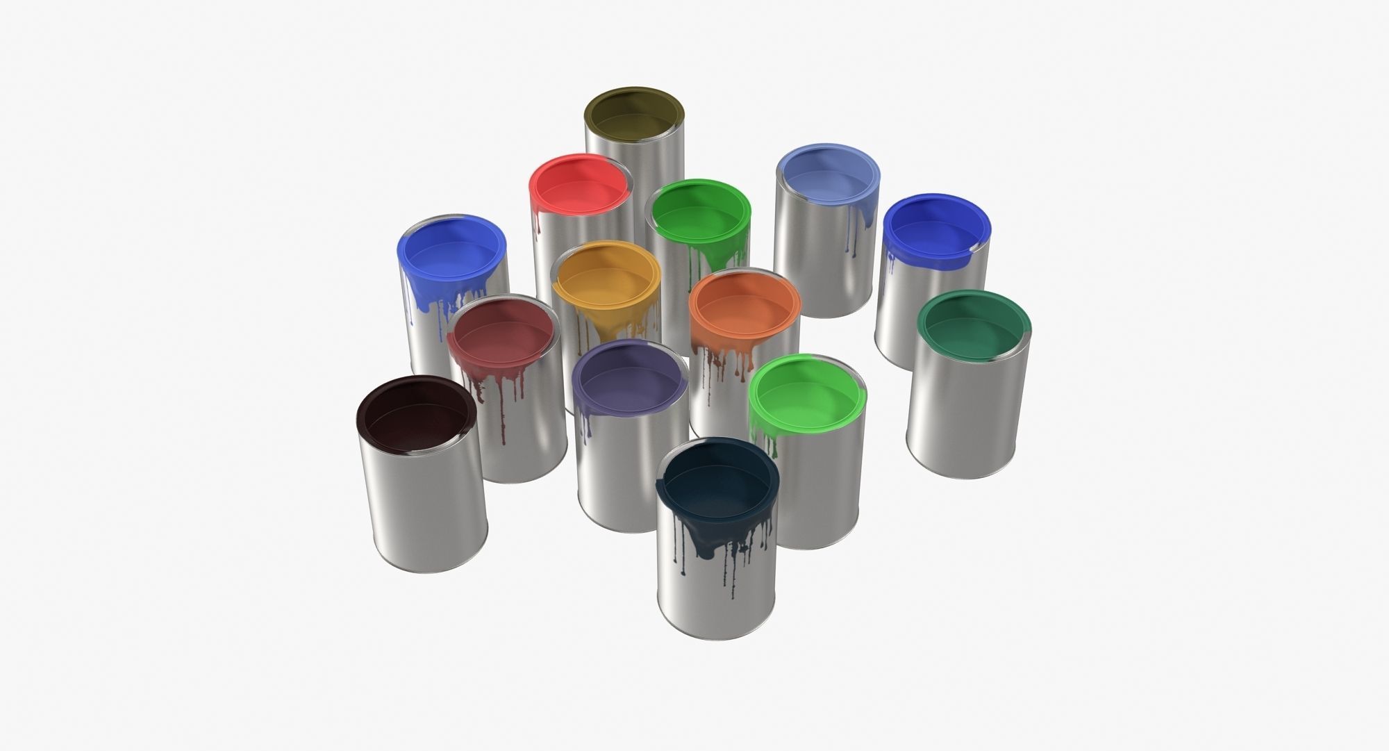 Paint Cans Low-poly 3D model_6