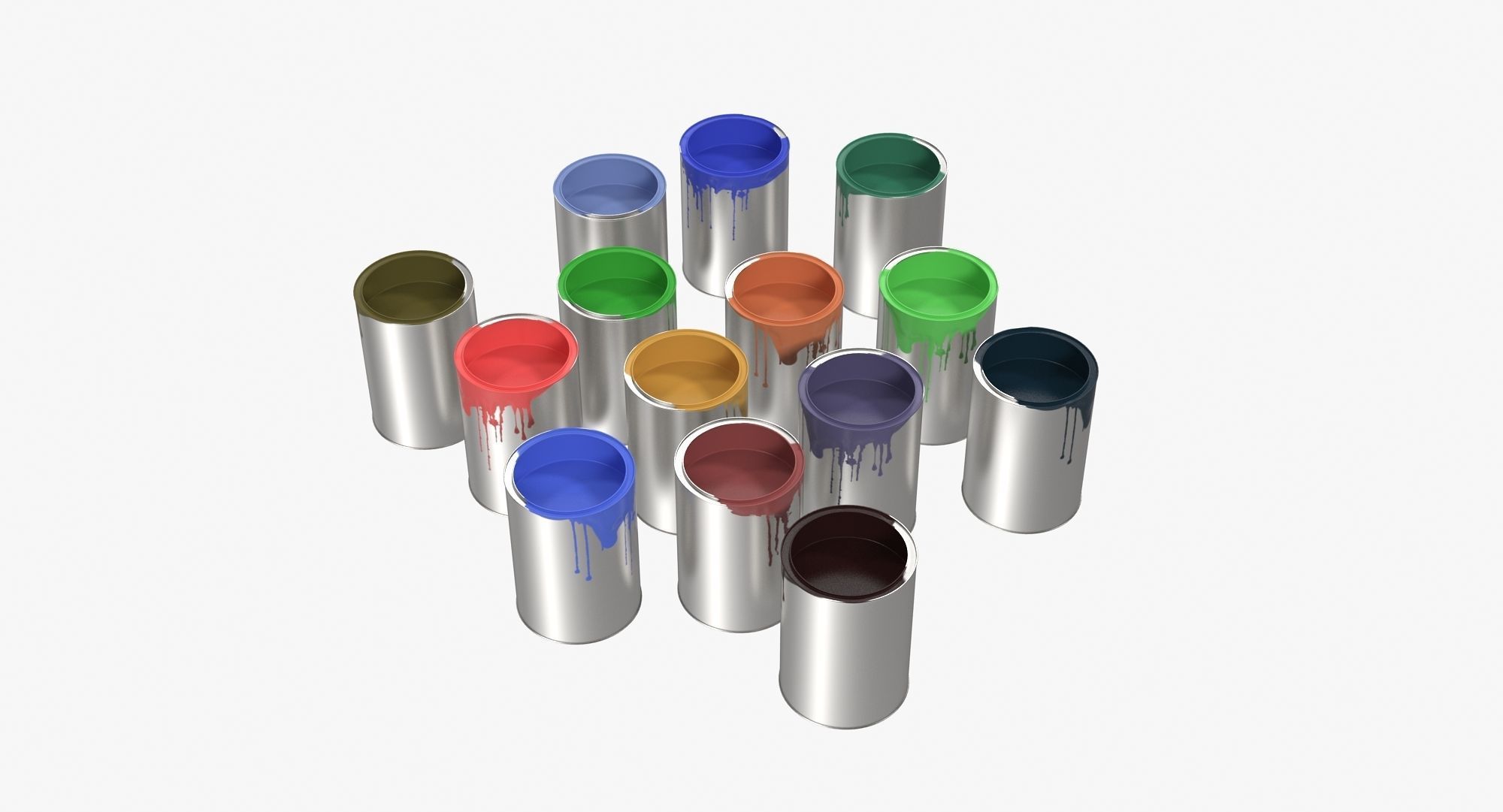 Paint Cans Low-poly 3D model_8