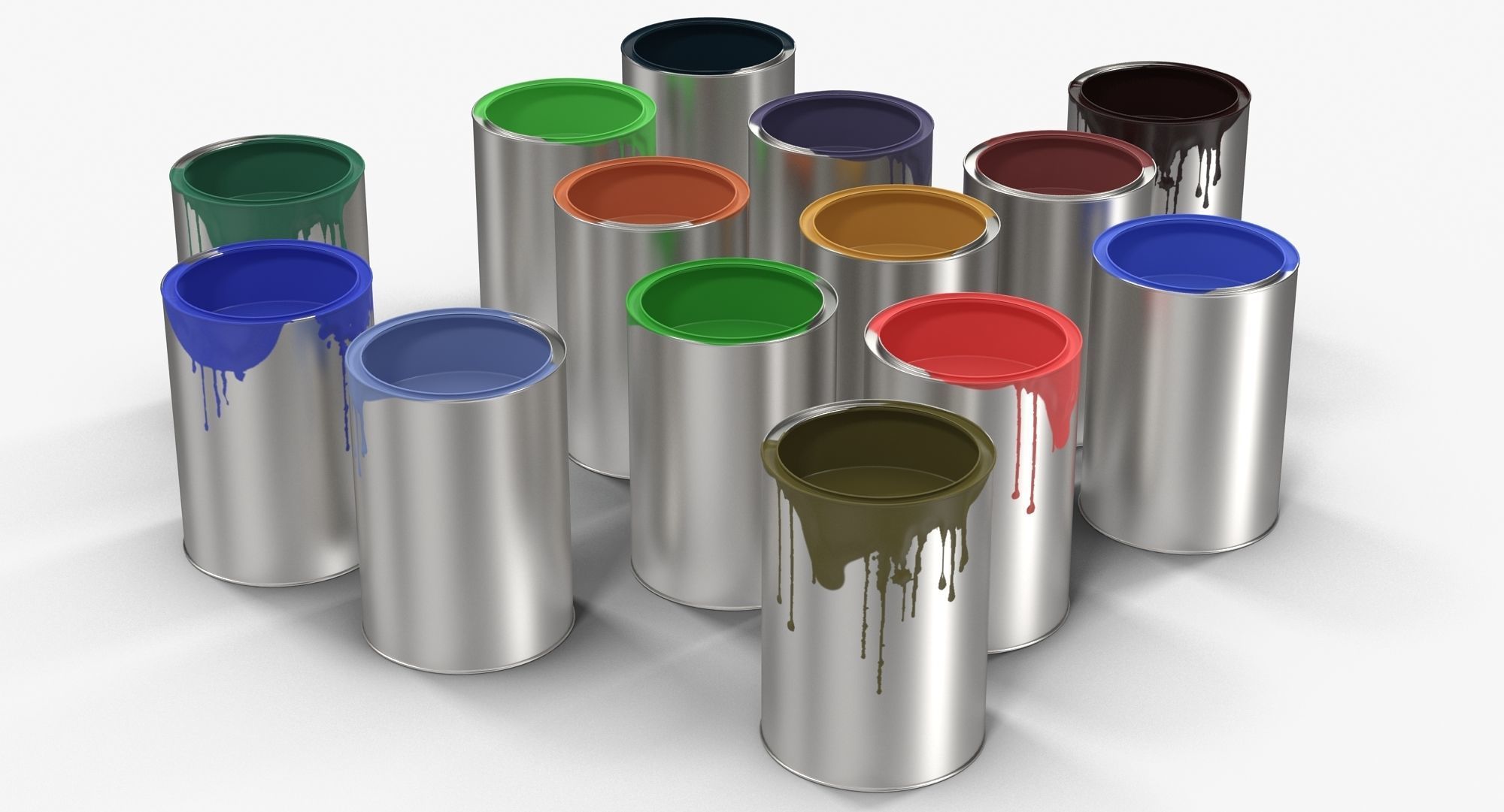 Paint Cans Low-poly 3D model_5