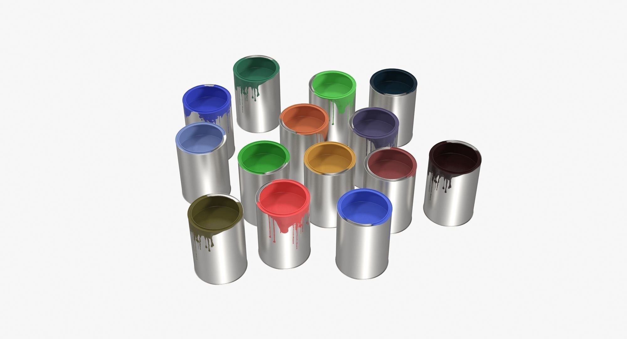 Paint Cans Low-poly 3D model_10