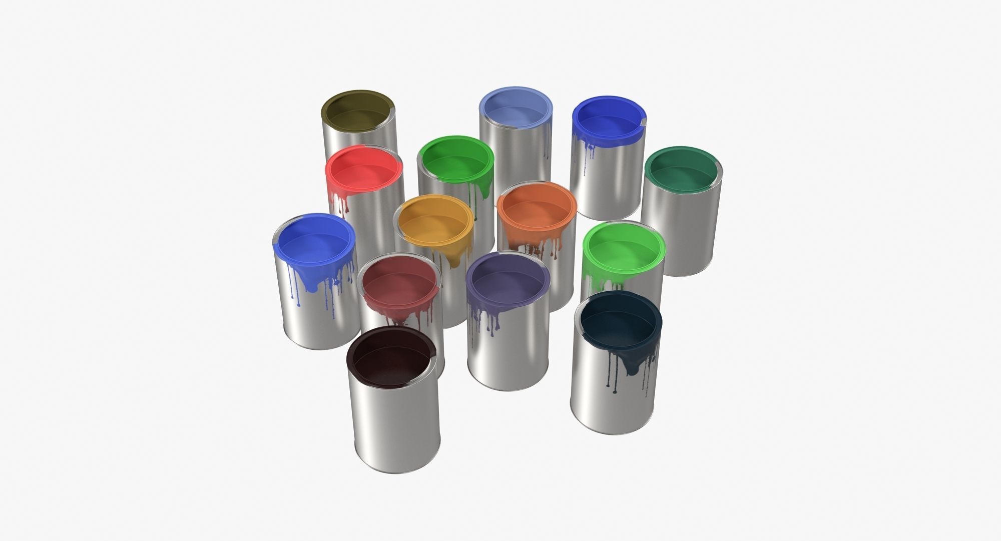 Paint Cans Low-poly 3D model_7