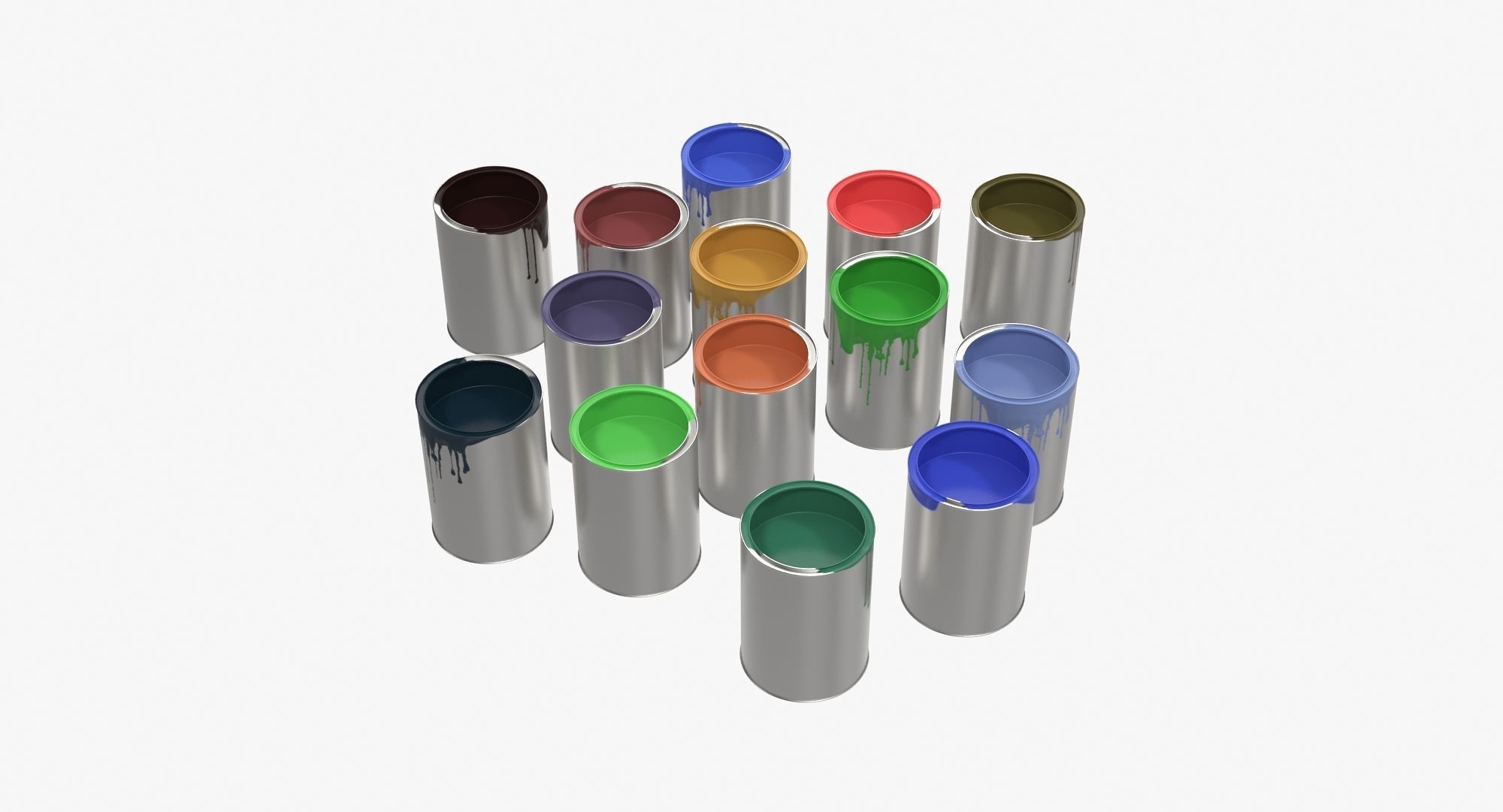 Paint Cans Low-poly 3D model_15