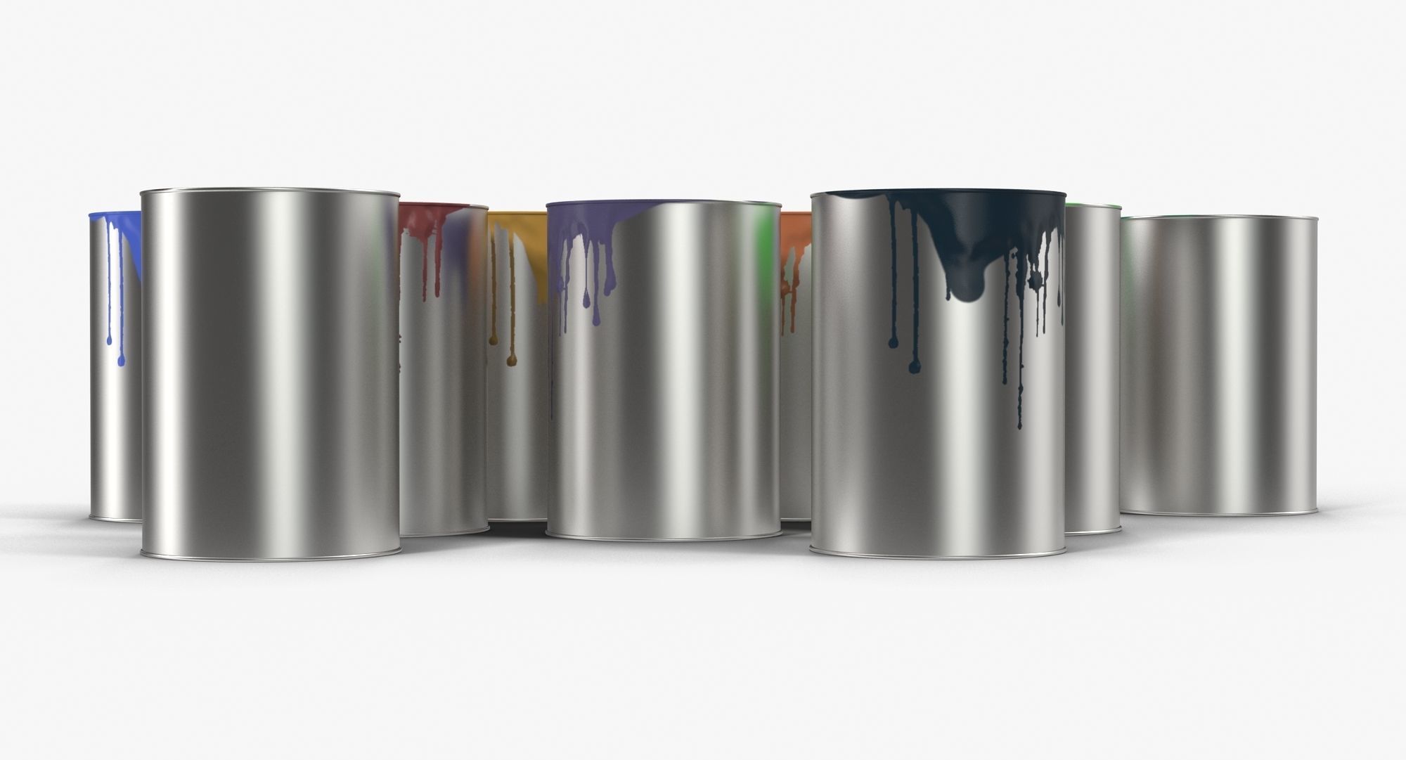 Paint Cans Low-poly 3D model_2