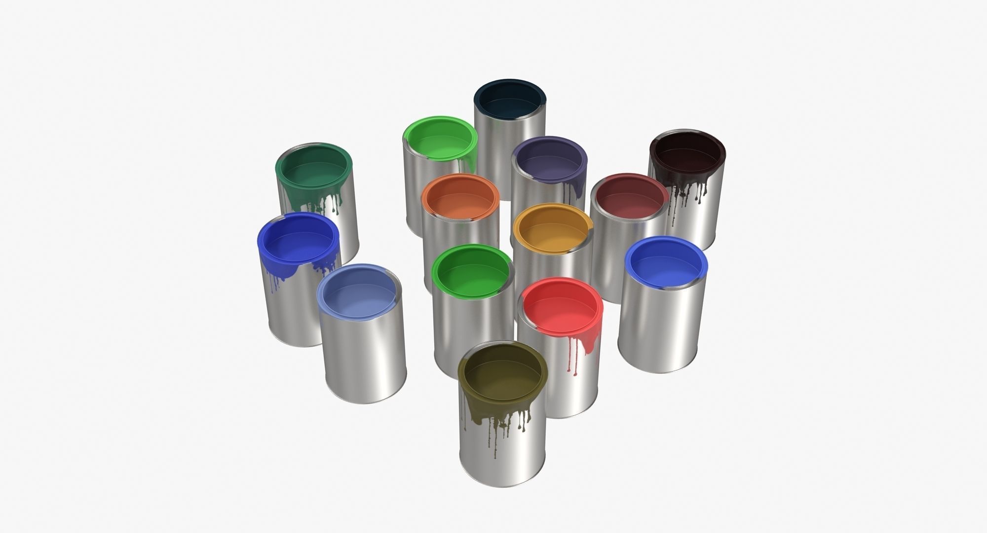 Paint Cans Low-poly 3D model_11
