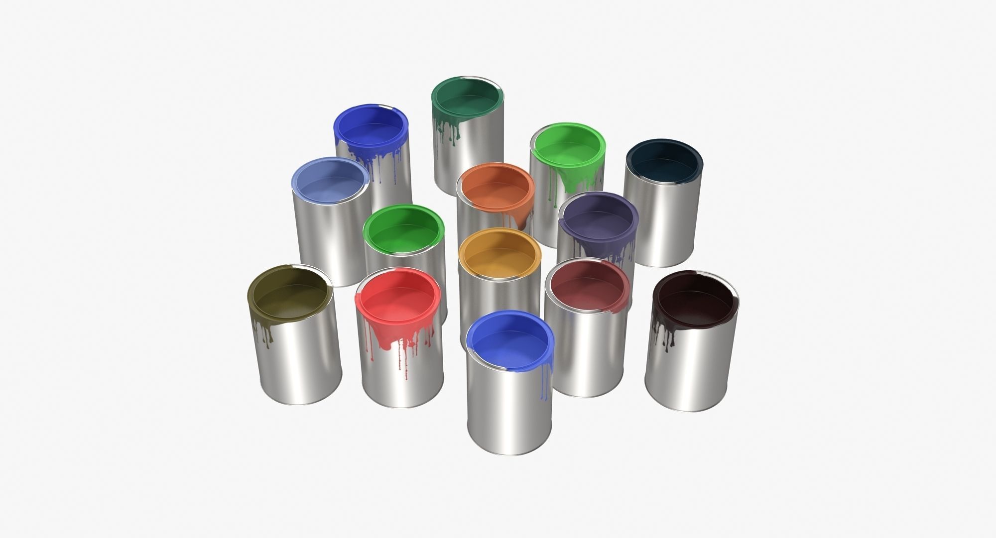Paint Cans Low-poly 3D model_9