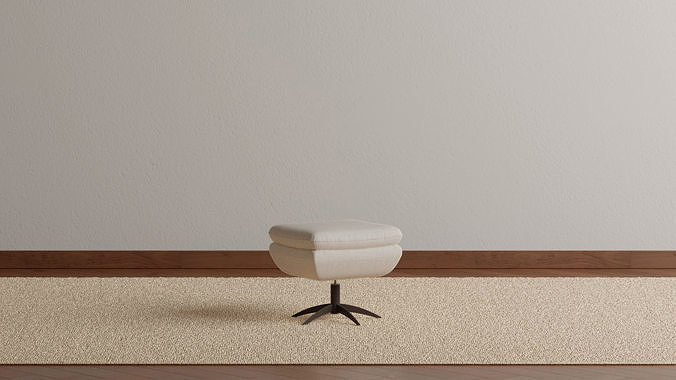 Welsh Upholstered Ottoman 3D model