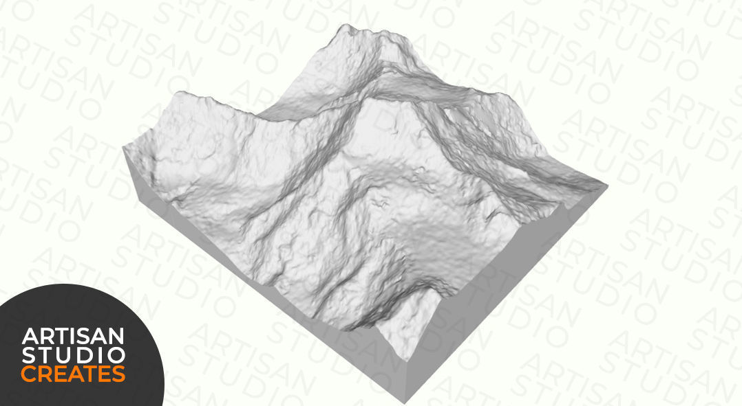 Chogolisa Mountain STL File - 3D Topographic Mode 3D print model_3