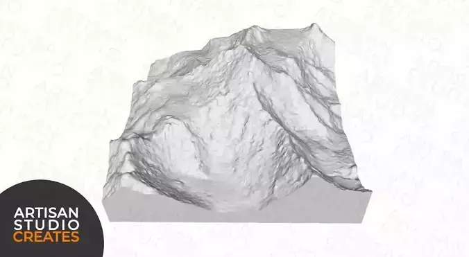 Chogolisa Mountain STL File - 3D Topographic Mode