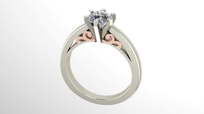 Solitaire Ring 3D print model