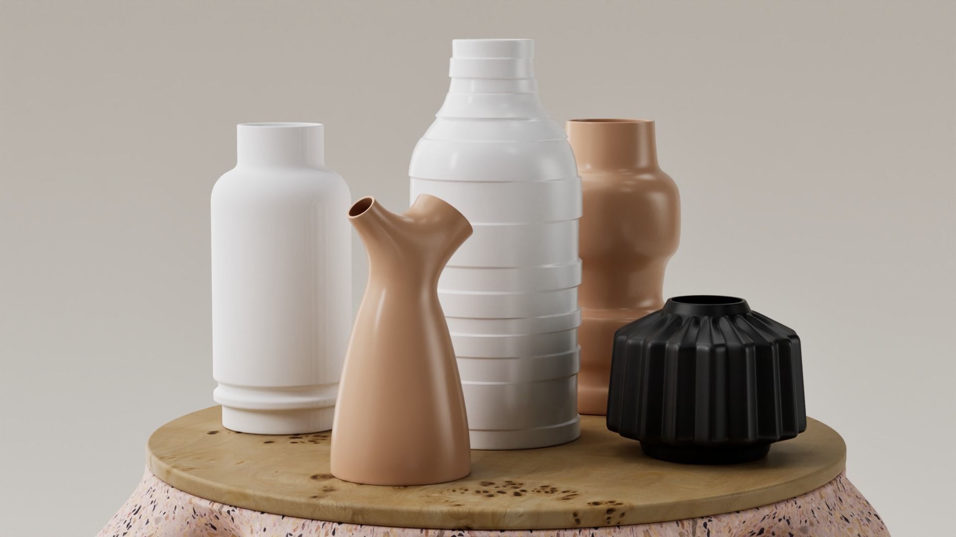 SET JARRONES DECORATIVOS - FLOREROS - VASOS 3D print model_1