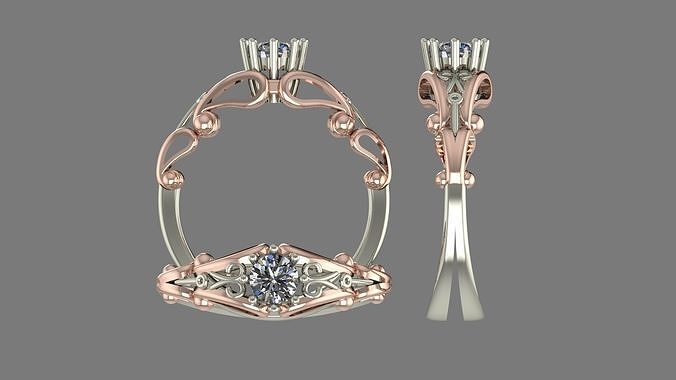 Solitaire  Ring 3D print model