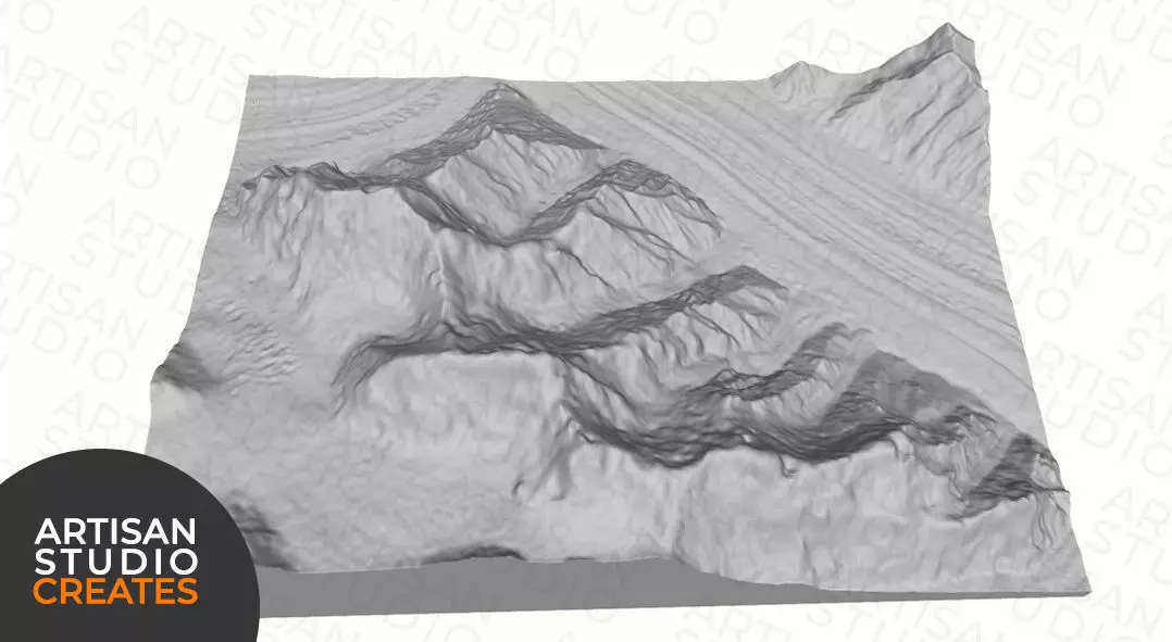 Gasherbrum V AND VI STL File 3D Topographic Model 3D print model_0