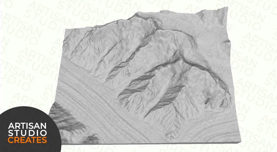 Gasherbrum V AND VI STL File 3D Topographic Model 3D print model_1