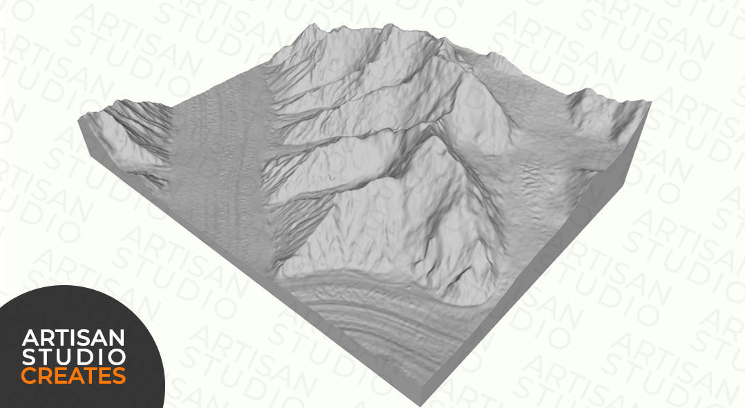 Gasherbrum V AND VI STL File 3D Topographic Model 3D print model_2