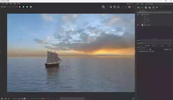 Sea sailboats Wave boats sunrise and sunset sea