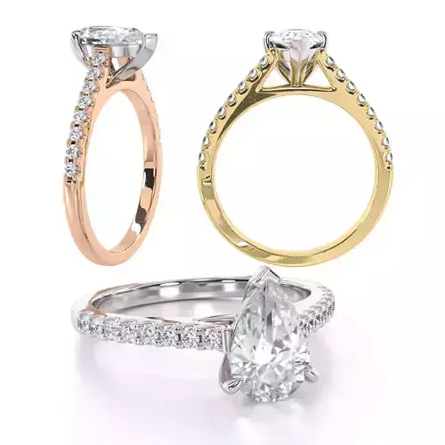 Diamond Set Pear Milena Diamond Ring