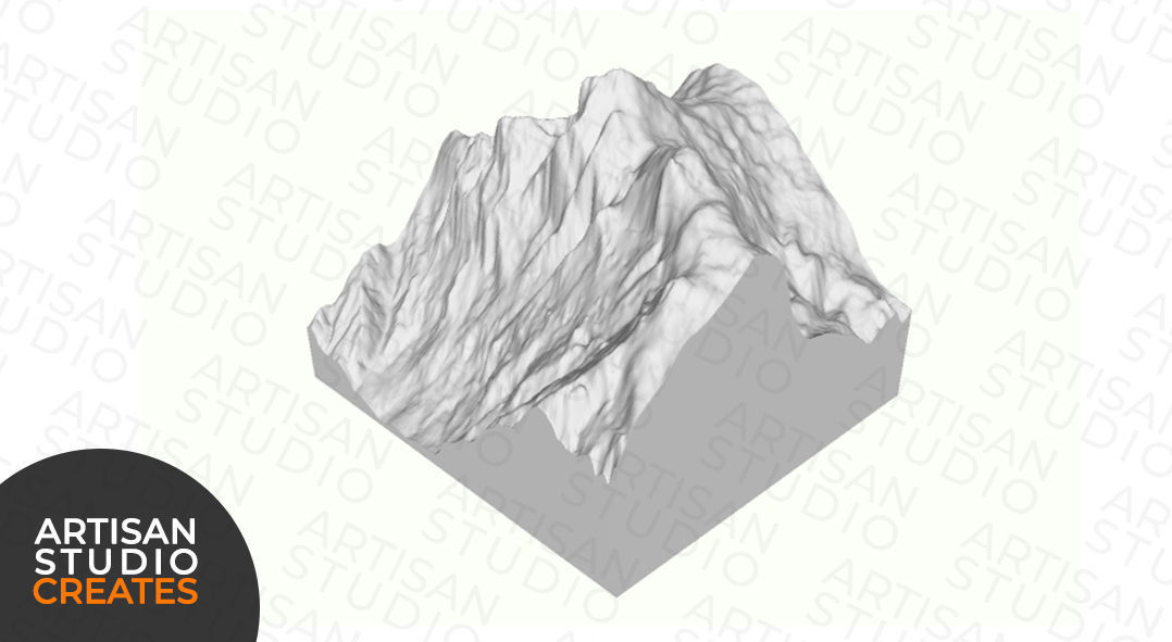 Lhotse Mountain STL File 3D Topographic Model 3D print model_1