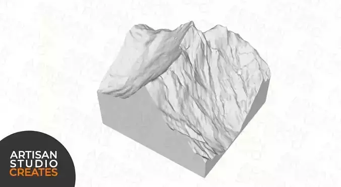 Lhotse Mountain STL File  3D Topographic Model
