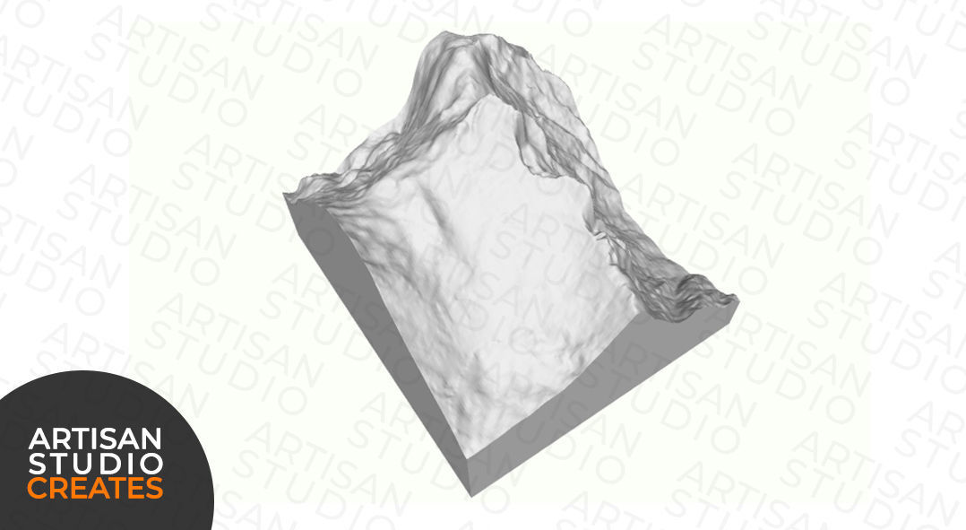 Lhotse Mountain STL File 3D Topographic Model 3D print model_2