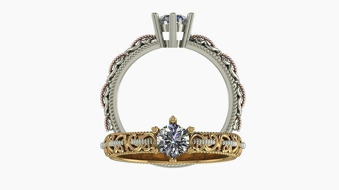 Solitaire  Ring 3D print model
