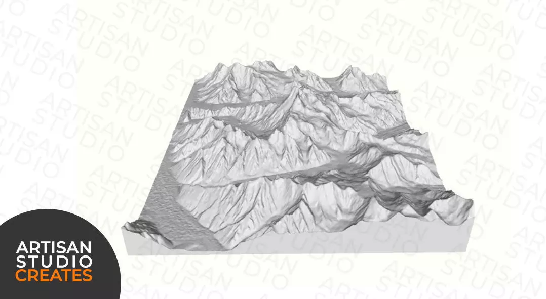 Masherbrum STL File 3D Topographic Model 3D print model