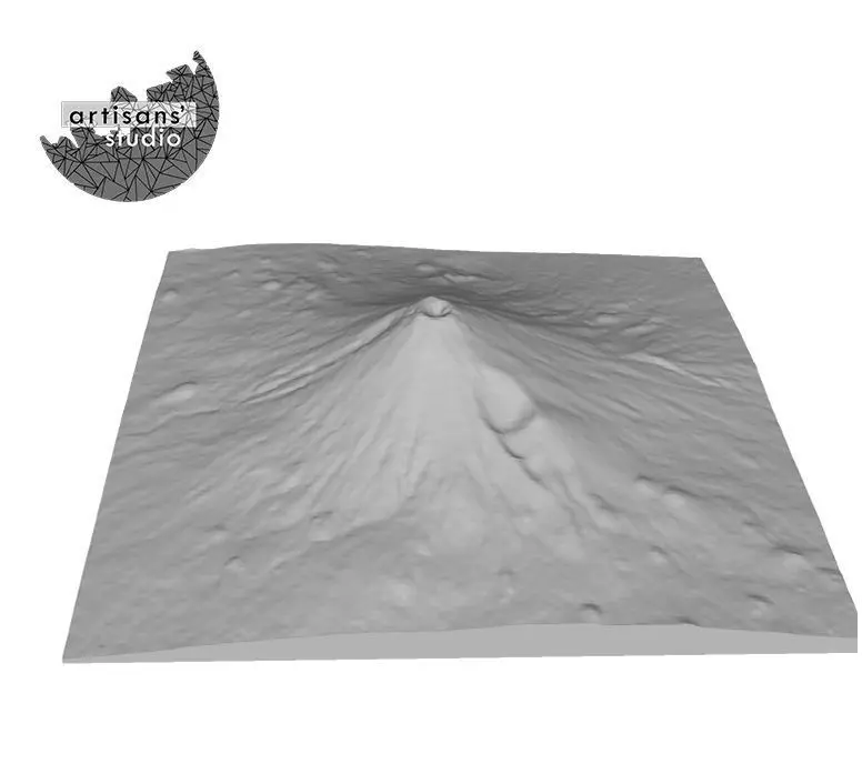 Mount Fuji STL File - 3D Topographic Model 3D print model