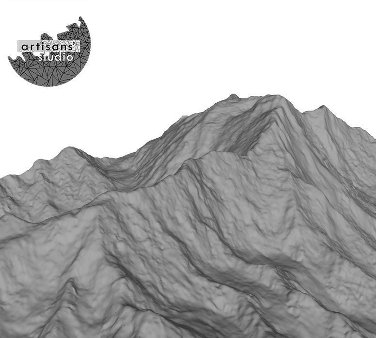Nanga Parbat STL File - 3D Topographic Model 3D print model_1